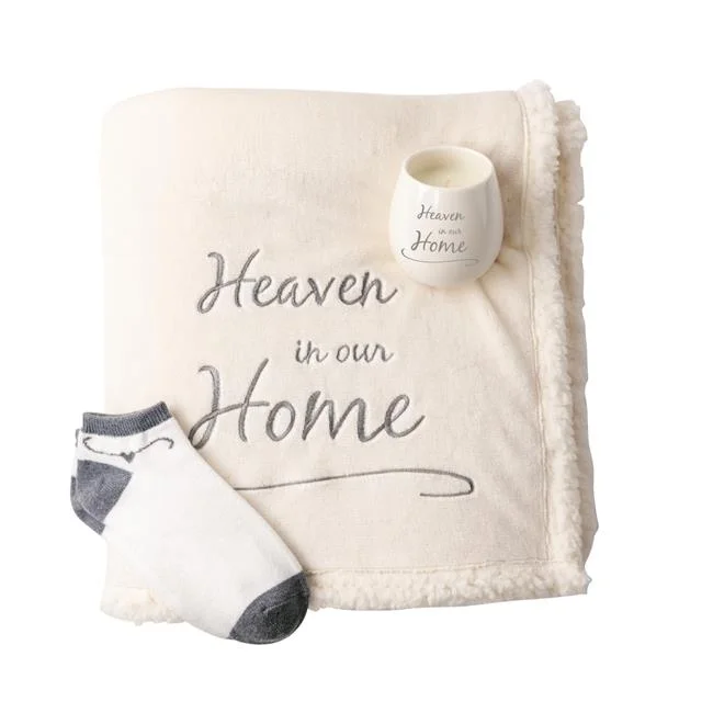Heaven in Our Home Blanket Candle & Sock Boxed Gift Set