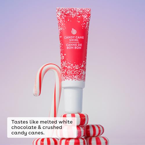 eos Holiday 24H Moisture Mini Super Balm Set, Sugar Plum Spritz, Candy Cane Swirl, Iced Sugar Cookie, Limited Edition Lip Care, Stocking Stuffers, 0.24 fl oz, 3-pack