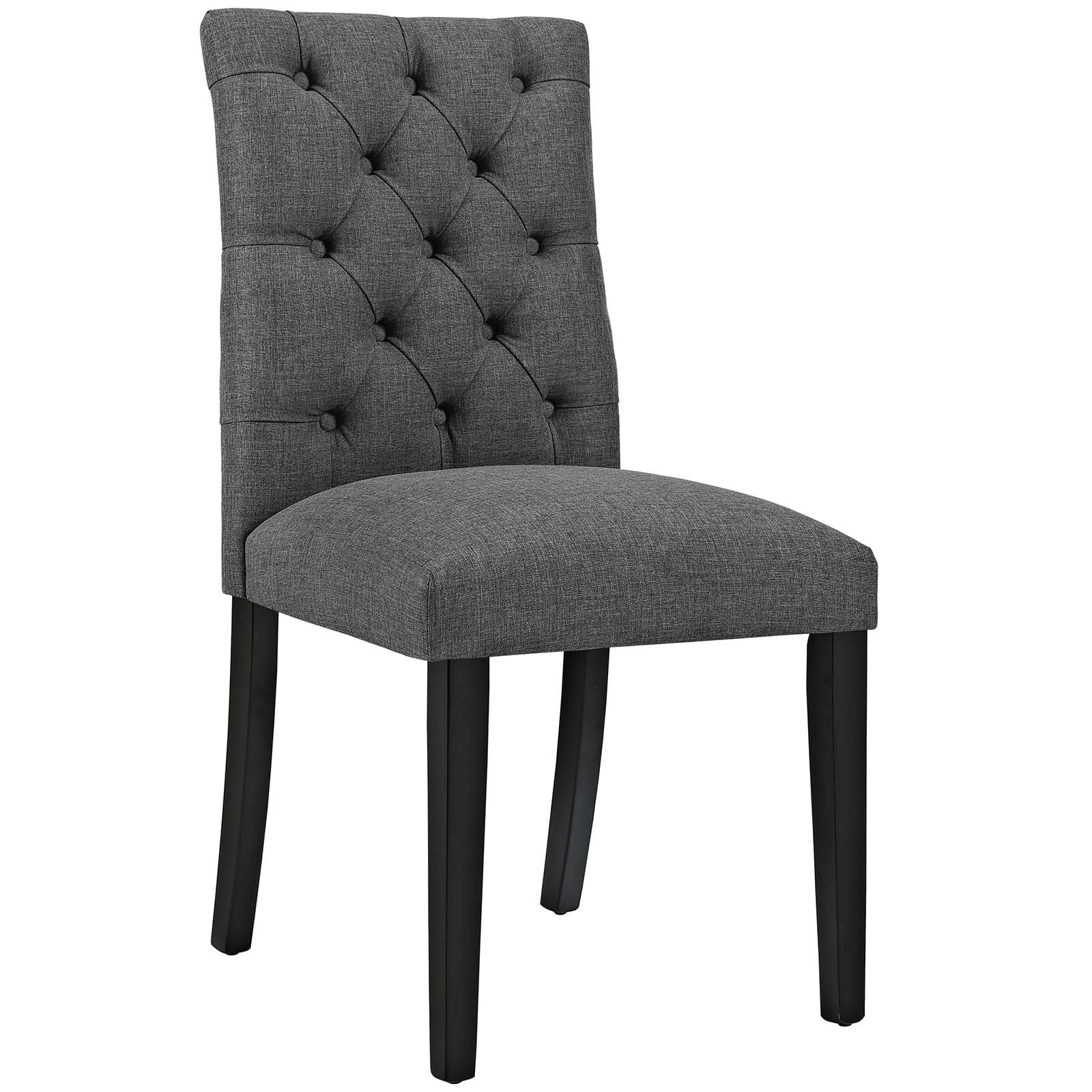 Modway Duchess Dining Chair Fabric Set of 4 in Gray