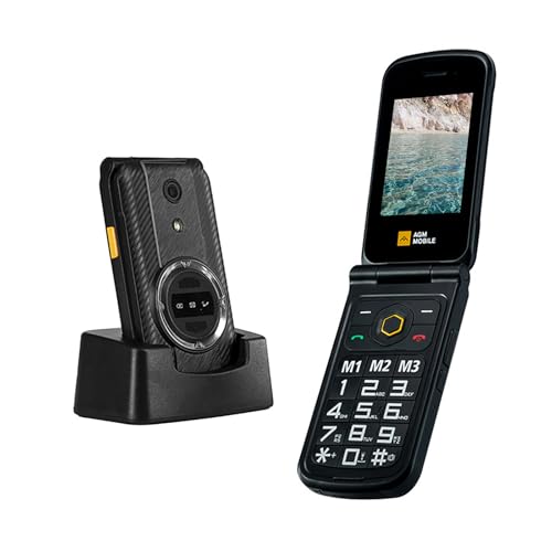 AGM M8 Rugged Basic Flip Phone, 4G Feature Cell Phone, Simple Mobile Phones, Waterproof | Drop-Proof, SOS Side Key, Speed Dial, 104dB Powerful Speaker, Large Keypad&Fonts, Dual SIM, for T-Mobile ONLY