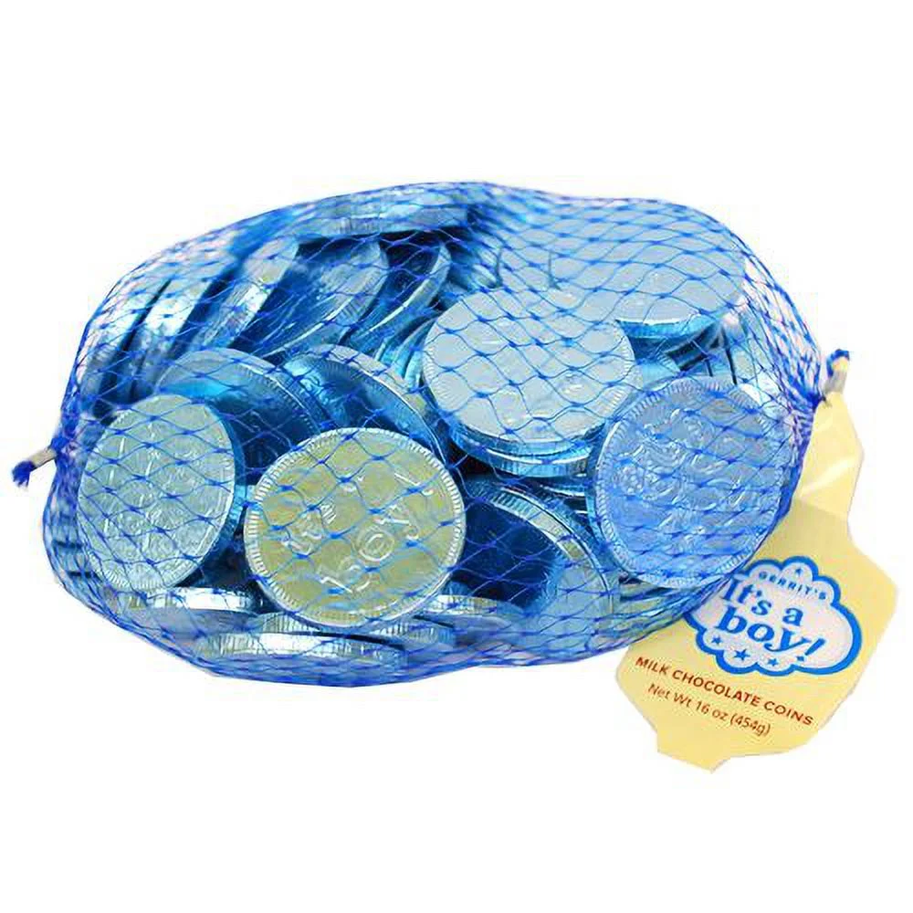 Fort Knox FKB91 Its a Boy Chocolate Coins, Light Blue, 88 coins Per Bag - Pack of 20