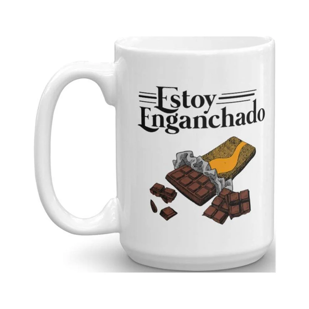 Estoy Enganchado Chocolate Bar Coffee & Tea Gift Mug For Spanish Speaking Chocolate Lover Men & Women With Hispanic Culture (15oz)