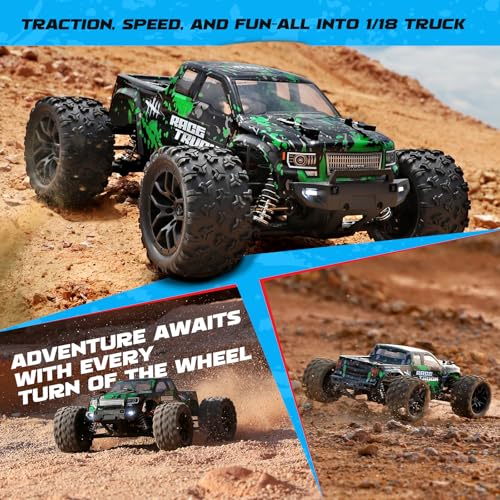 HAIBOXING 1:18 Scale All Terrain RC Car 18859, 36 KPH High Speed 4WD Electric Vehicle with 2.4 GHz Remote Control, 4X4 Waterproof Off-Road Truck with Two Rechargeable Batteries