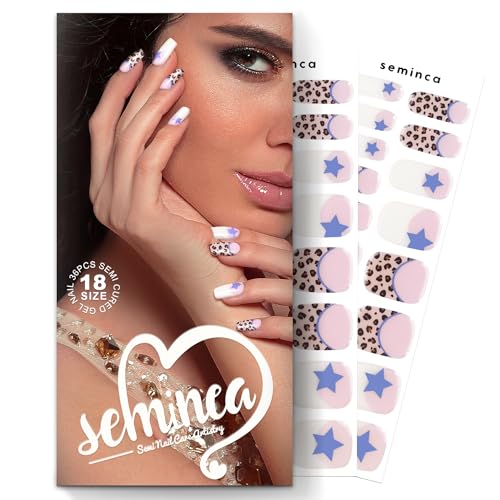 Semi Cured Gel Nail Strips-Easy Apply Christmas Gel Nail Stickers Holiday Semi Cured Manicure Strips with Sparkling Xmas Designs (Classic Yule)