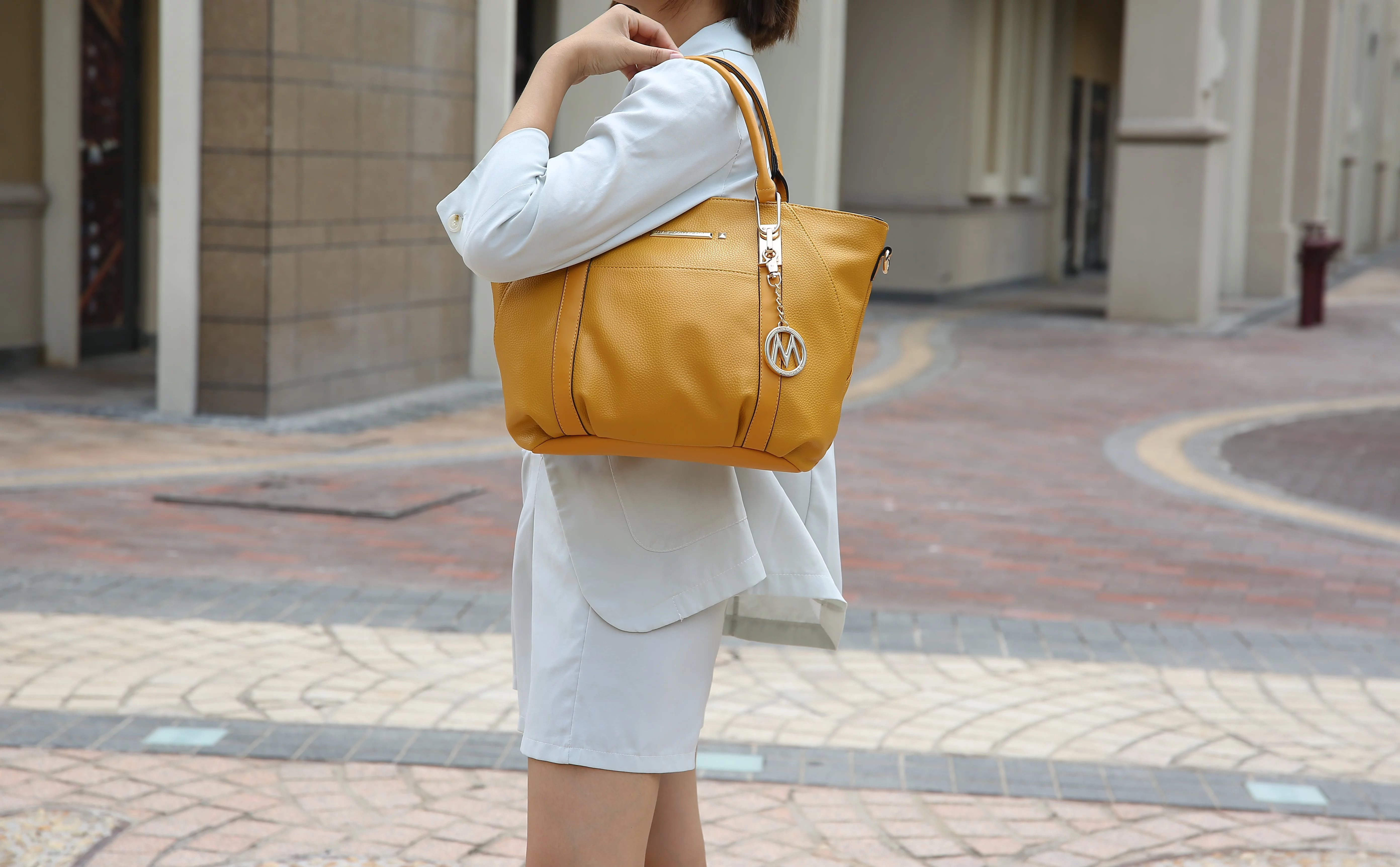 MKF Collection Darielle Vegan Leather Women's Satchel Handbag & Wallet Set by Mia K. - Black