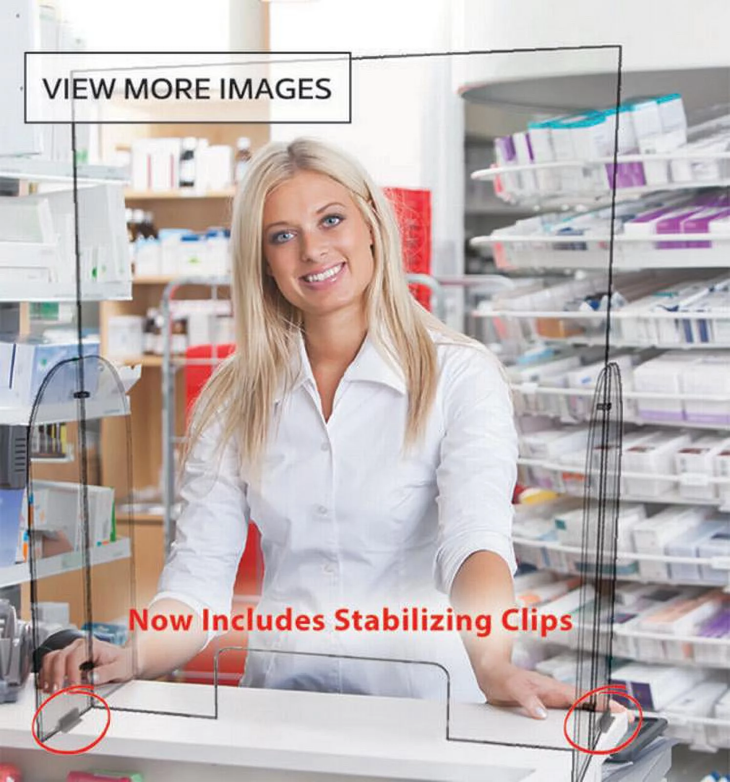 Clear Acrylic Single Panel Protective Barrier/Guard w/Transaction Opening for Counter, Reception, Desk, Checkout Shield (30