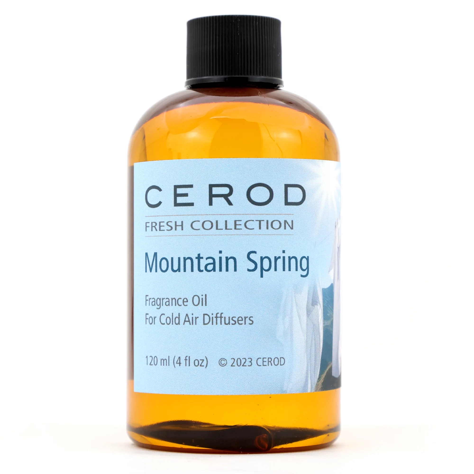 CEROD – Fresh Collection - Mountain Spring Fragrance Oil for Cold Air Diffusers - Aromatherapy Essential Oil Scents - Fruity, Peach, Apricot, Coconut, Herbal floral, Orchid, Anise - 4 oz. (120ml)
