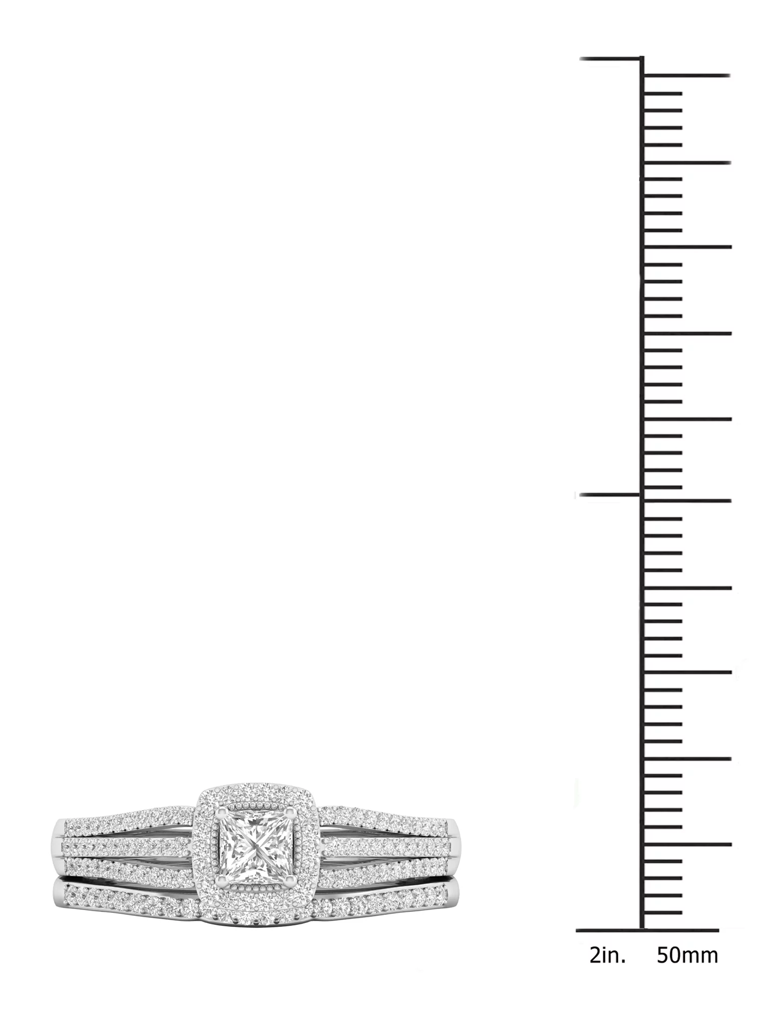 Imperial 1/2Ct TDW Diamond 10k White Gold Halo Bridal Set (H-I, I2)