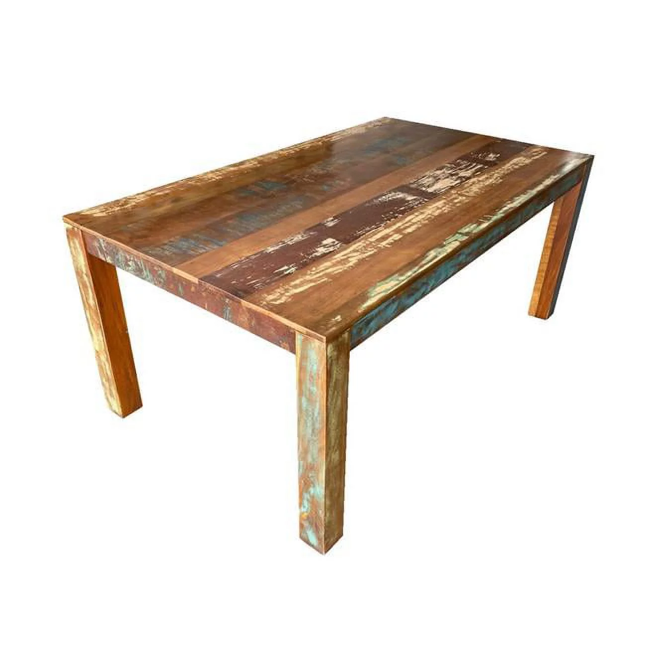 HomeRoots 488595 30 x 72 x 36 in. Brown & Patina Distressed Solid Wood Rectangular Dining Table