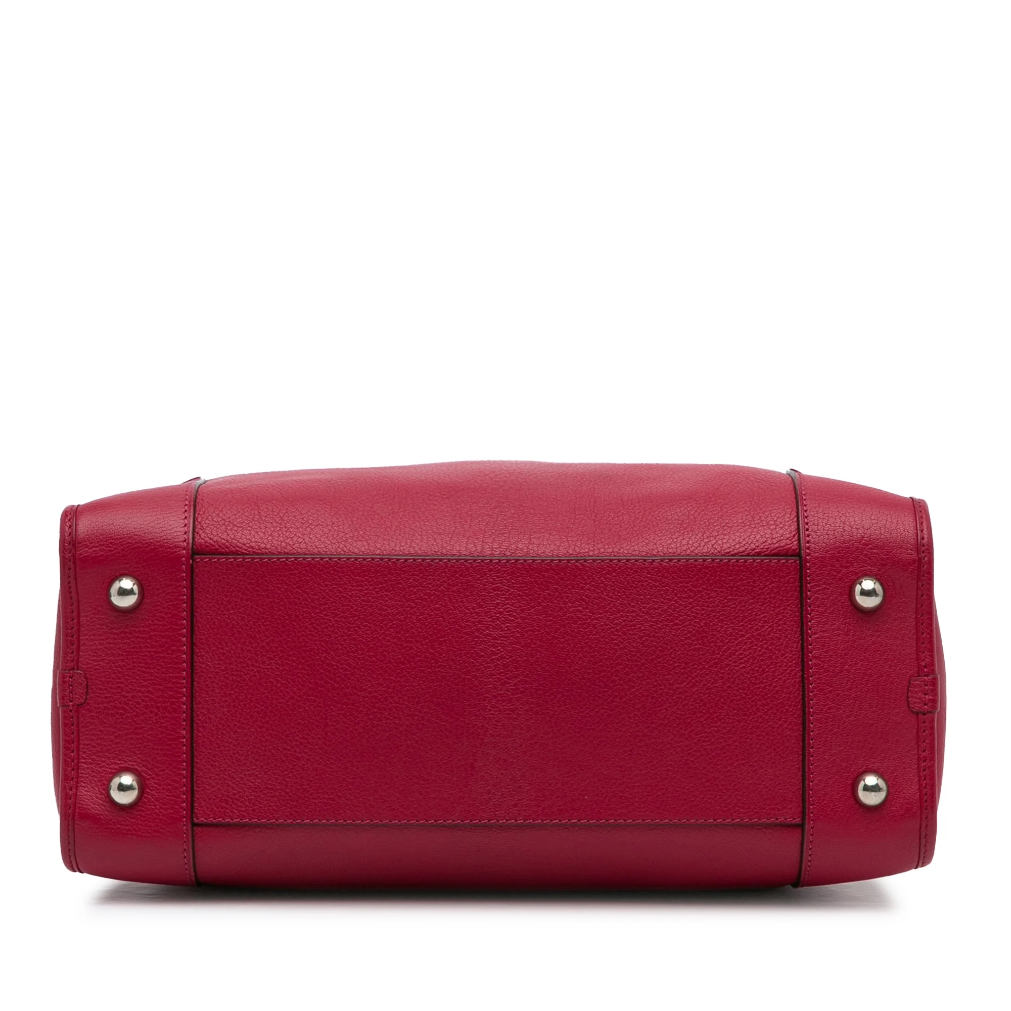 Pre-Owned Authenticated Loewe Amazona Handbag Calf Leather Red Top HandleBag Unisex (Good)