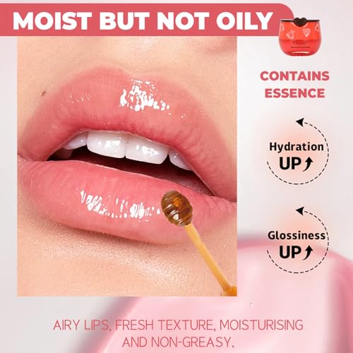 4 PCS Bee Lip Balm Lip Mask Honey Pot, Honey & Strawberry & Watermelon & Apple Lime Lip Sleeping Mask Propolis Moisturizing Lip Balm with Stick, Hydrating Prevention Dry & Cracked