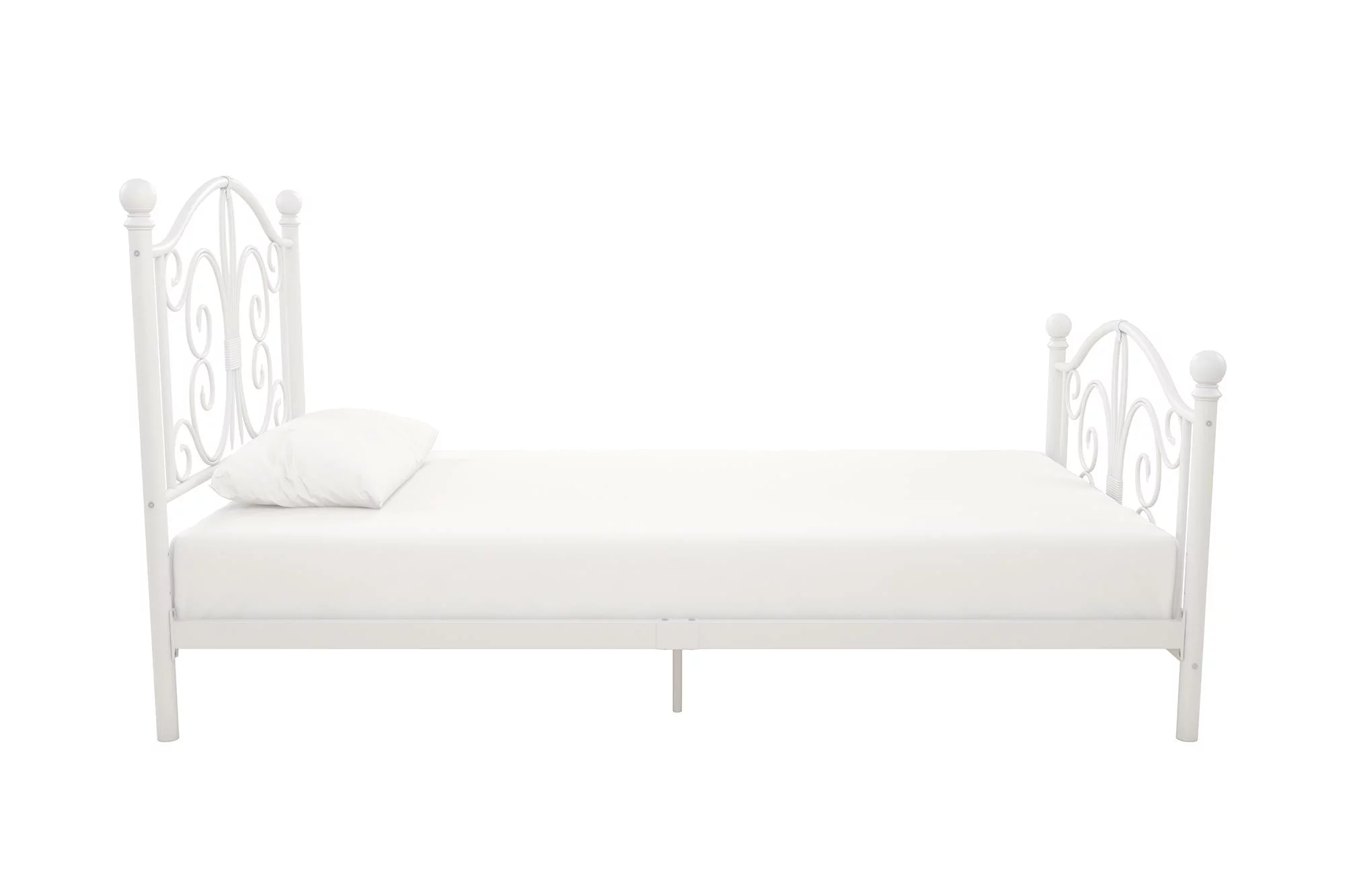 Desert Fields Bombay Metal Bed, White, Twin