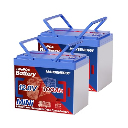 12V 100Ah Lifepo4 Battery, Bci Group 24, Built-in 100A Smart BMS, 4500 to 15000 Deep Cycle Grade A Cells Lithium Battery for Rv, Trolling Motor, Marine, Home Energy Storage, Solar Panel System(R-1PC)