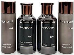 BHARARA KING 4 PCS SET FOR MEN: 3.4 EAU DE PARFUM SPRAY + 5 OZ BODY LOTION+ 3.4 AFTER SHAVE + 5 OZ SHOWER GEL