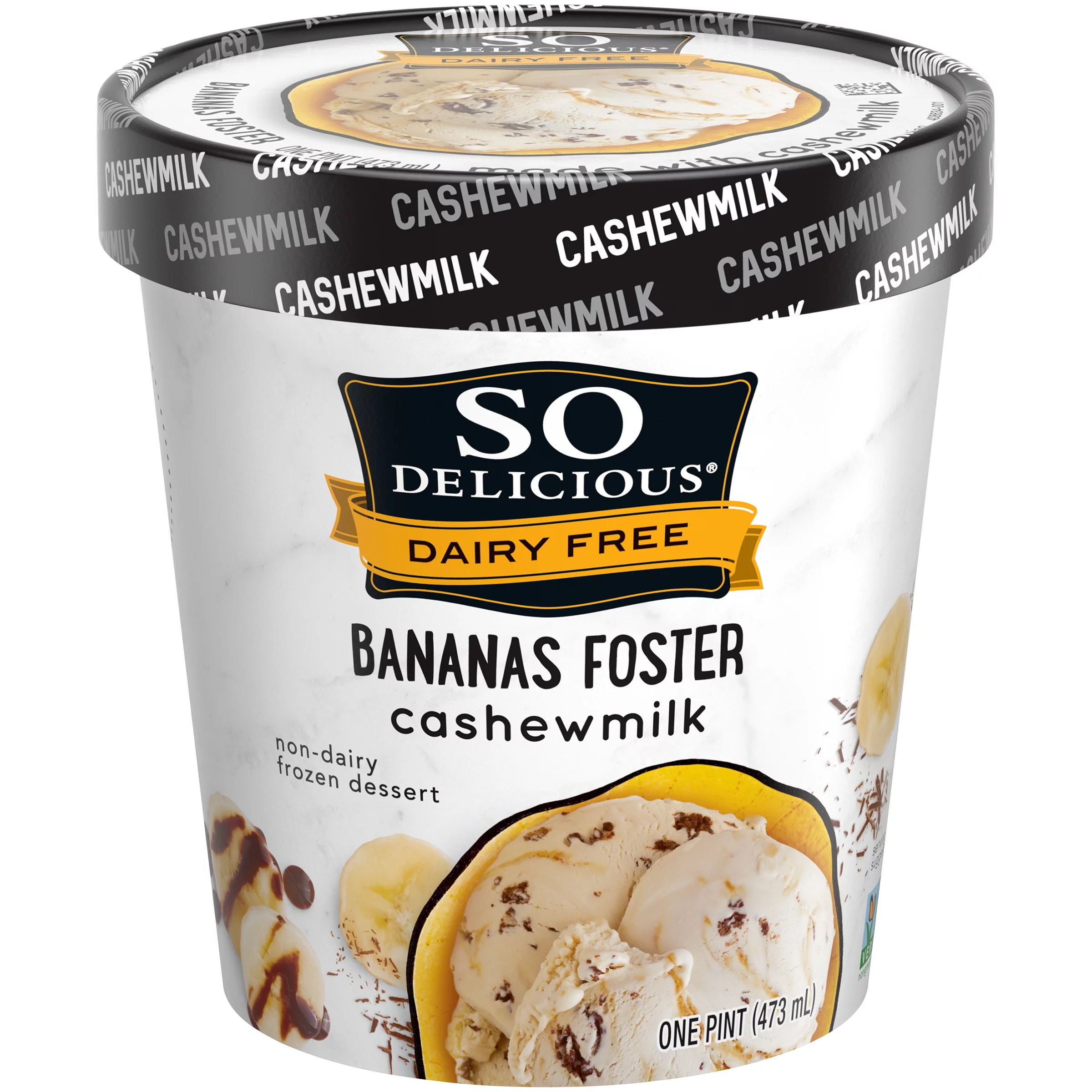 So Delicious Chocolate Drizzled Bananas Foster Dairy Free Frozen Dessert 1 Pt. Carton
