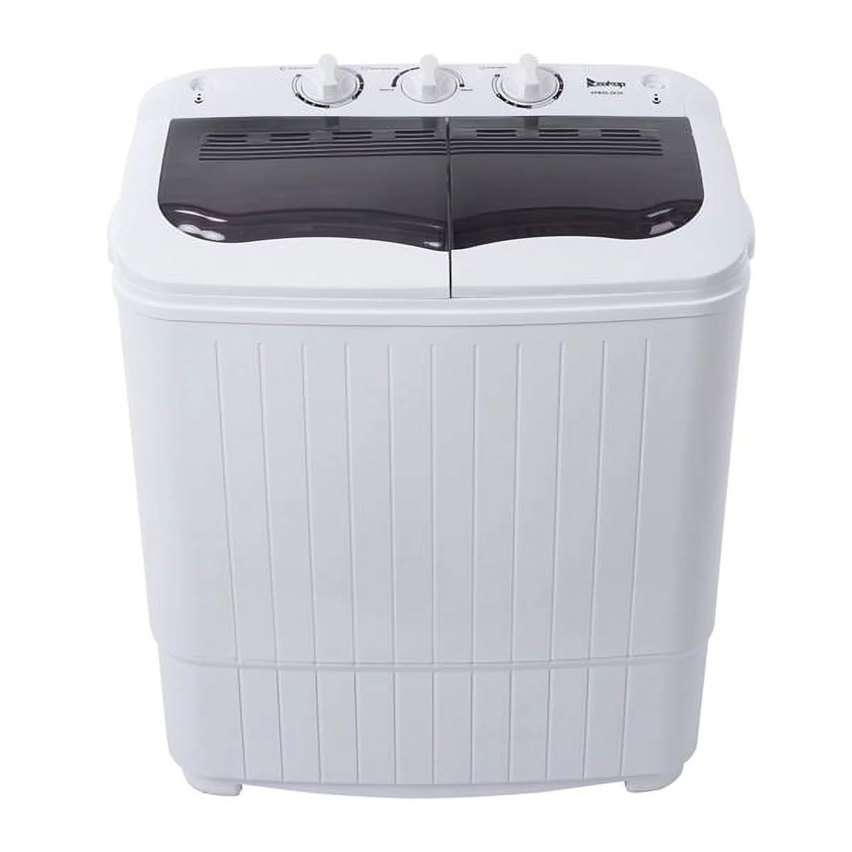 Fithood Compact Twin Tub with Built-in Drain Pump XPB35-ZK35 14.3(7.7 6.6)lbs Semi-automatic Gray Cover Washing Machine