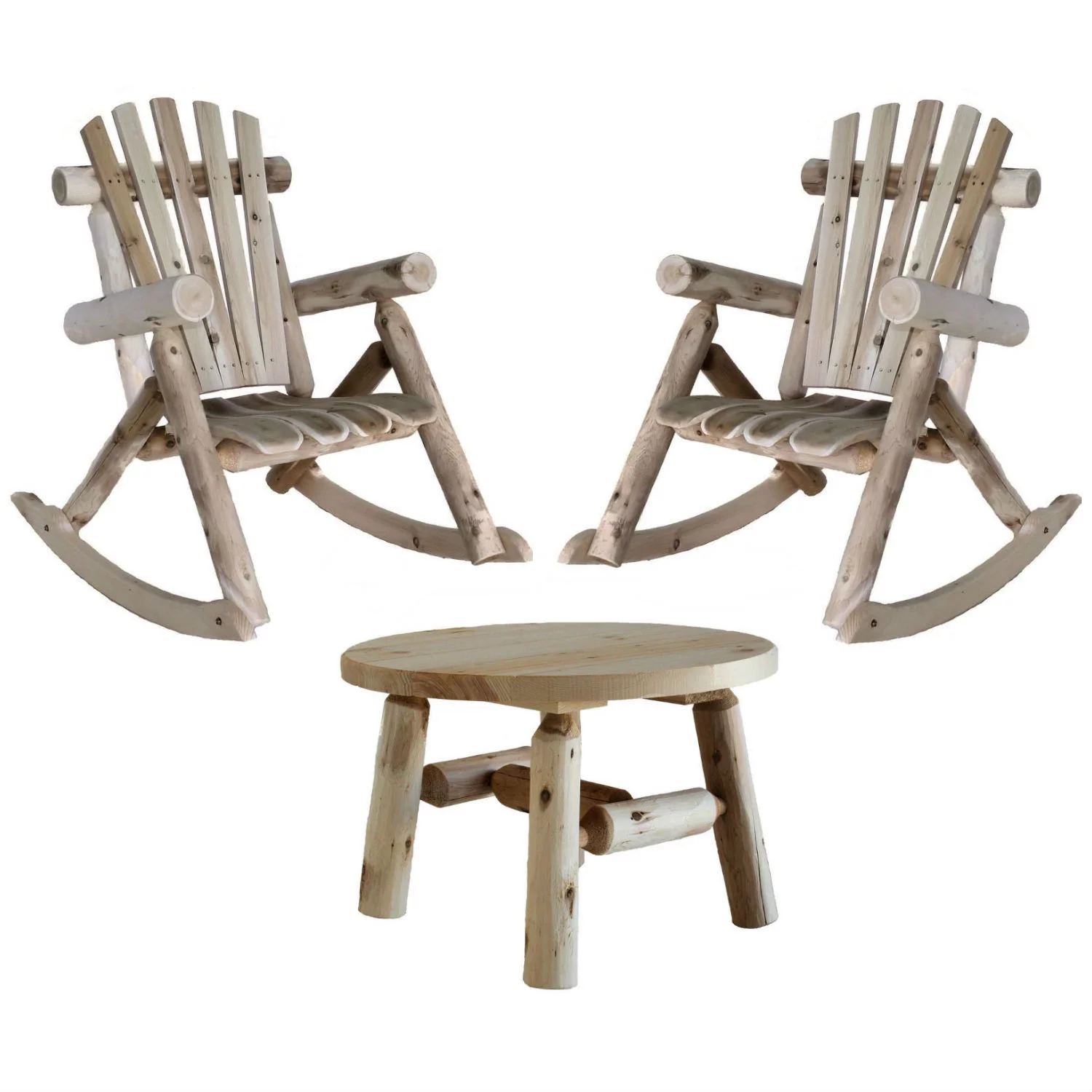 Lakeland Mills Patio Rocking Chair (Set of 2) with Round Table