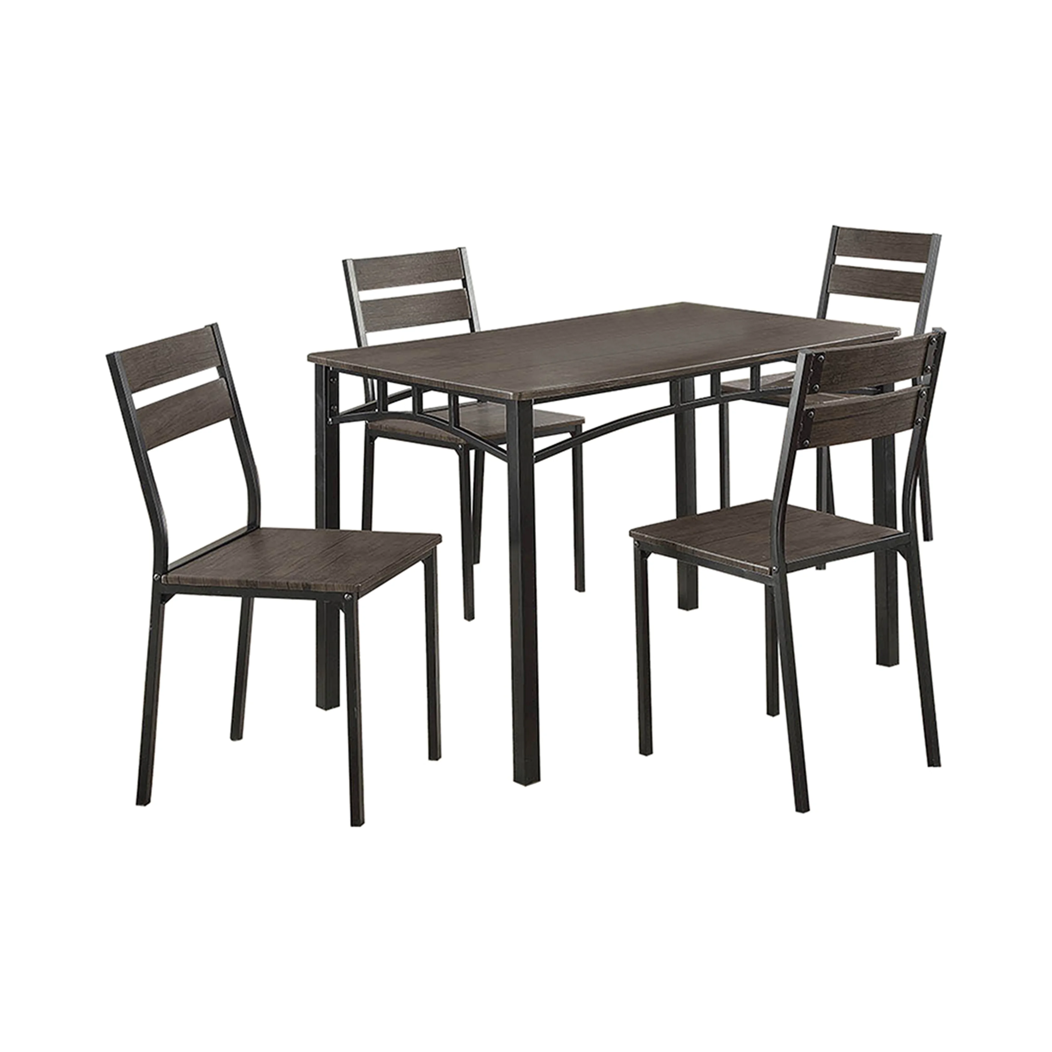 Furniture of America Vae Industrial Brown Metal 5-Piece Dining Set by