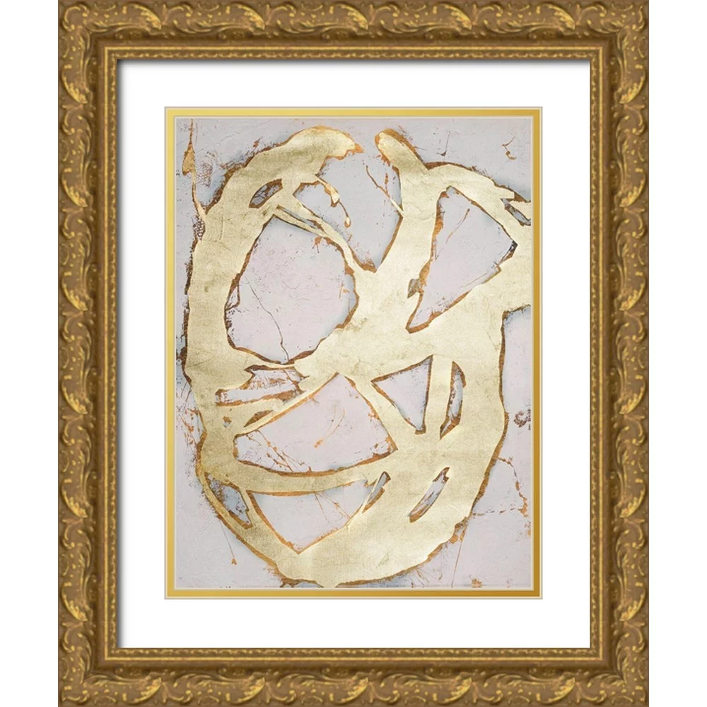 Ashley, Erin 19x24 Gold Ornate Wood Framed with Double Matting Museum Art Print Titled - Ace of Spades in Gold II
