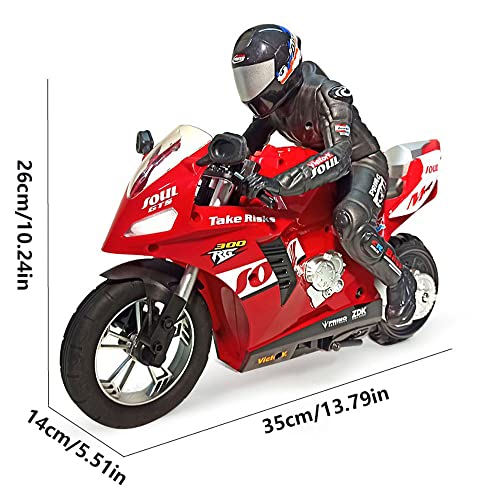 Remote Control Motorcycle, High Speed Self Balancing Single Wheel Stunt RC Motorcycle, 1/6 Scale 360° Rotating LED Flashlight Motorcycle Toys, Best Xmas Gift for Boys and Girls