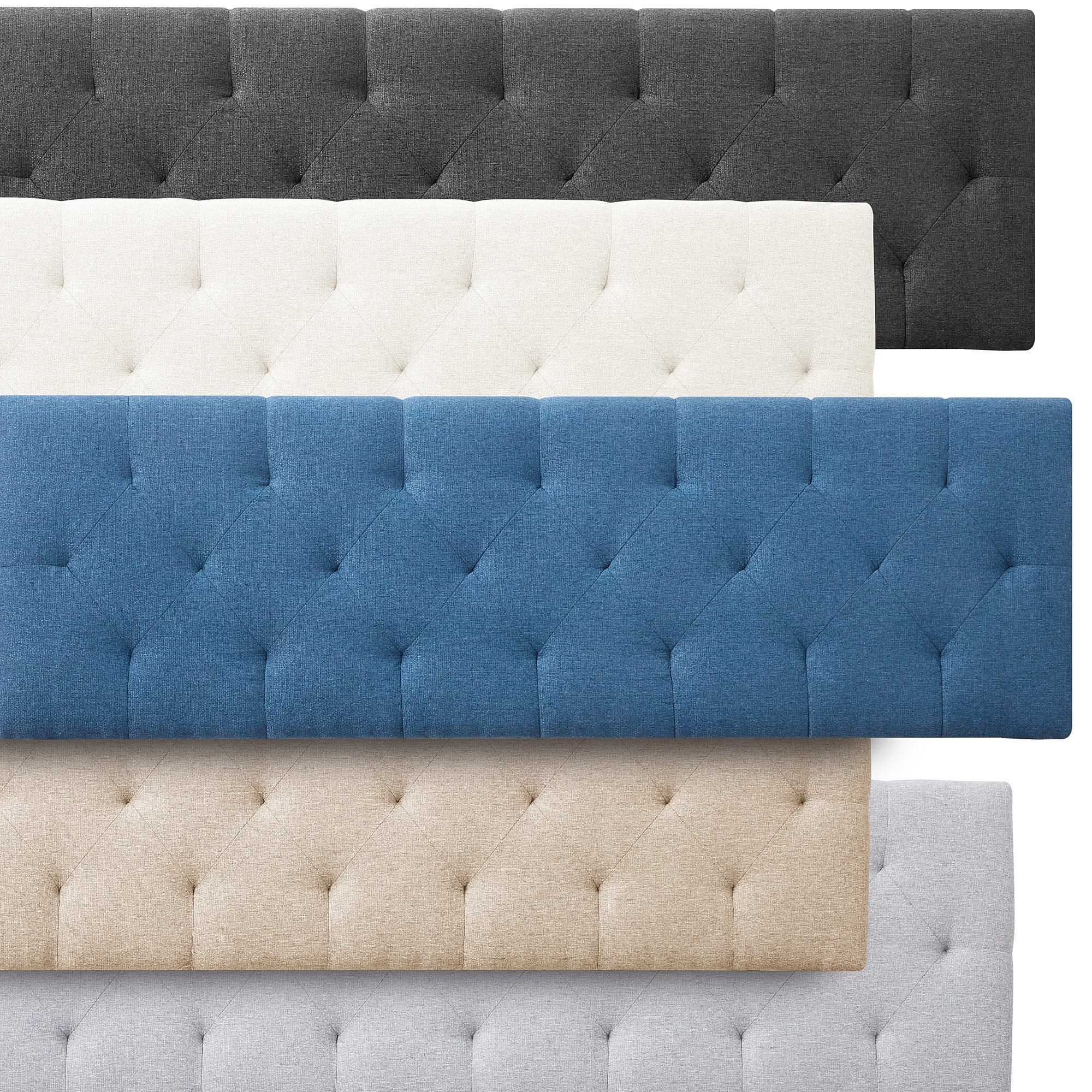 Rest Haven Eugene Diamond Tufted Upholstered Headboard, Full, Cream