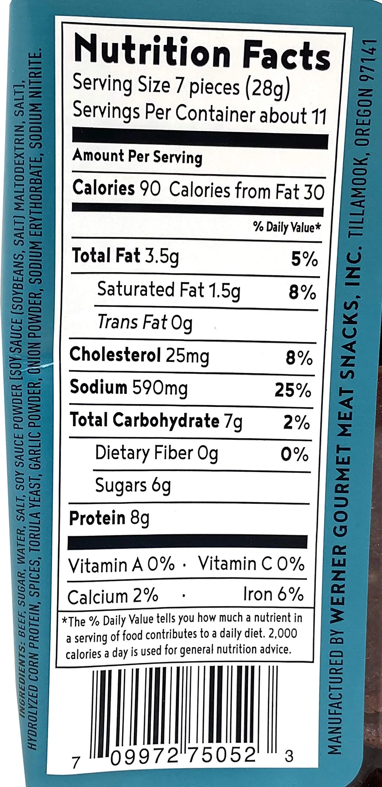Werner Teriyaki Jerky Medallions Circle Jerky Slices – Teriyaki Beef Jerky 11.8 Ounces, Made In The Usa