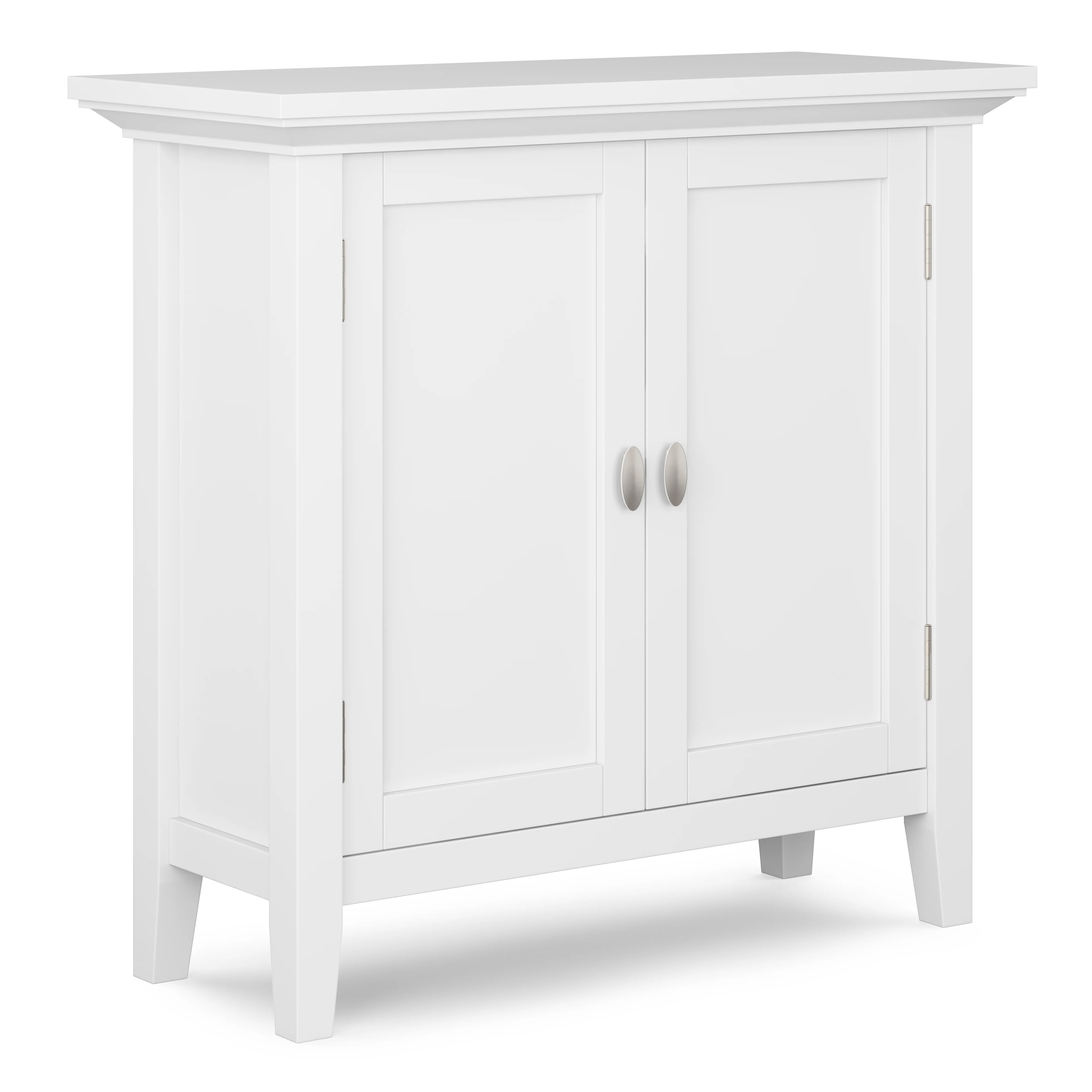 Redmond SOLID WOOD 32 inch Wide Transitional Low Storage Cabinet in White