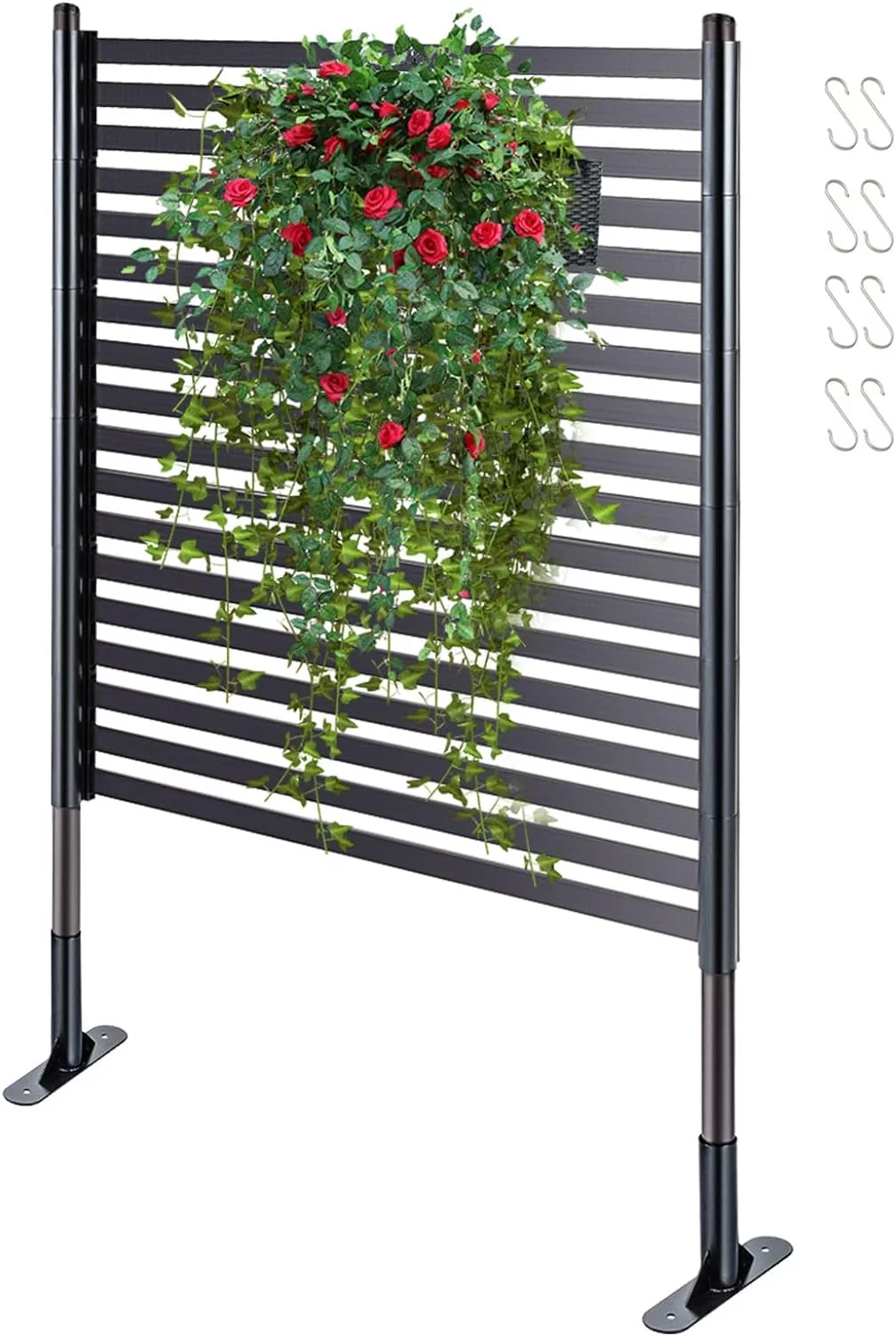 TECSPACE 3FT W x 4FT H Outdoor Privacy Screens, PE Galvanised Steel Pipes with UV & Rust Resistant Coating, Splicable Decoration Fence for Patio, Courtyard, Backyard, Balcony, Porch