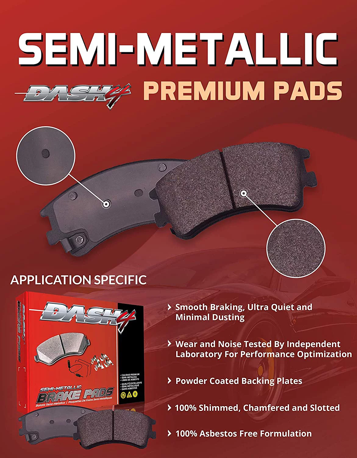 Dash4 Semi-Metallic Disc Brake Pad MD632