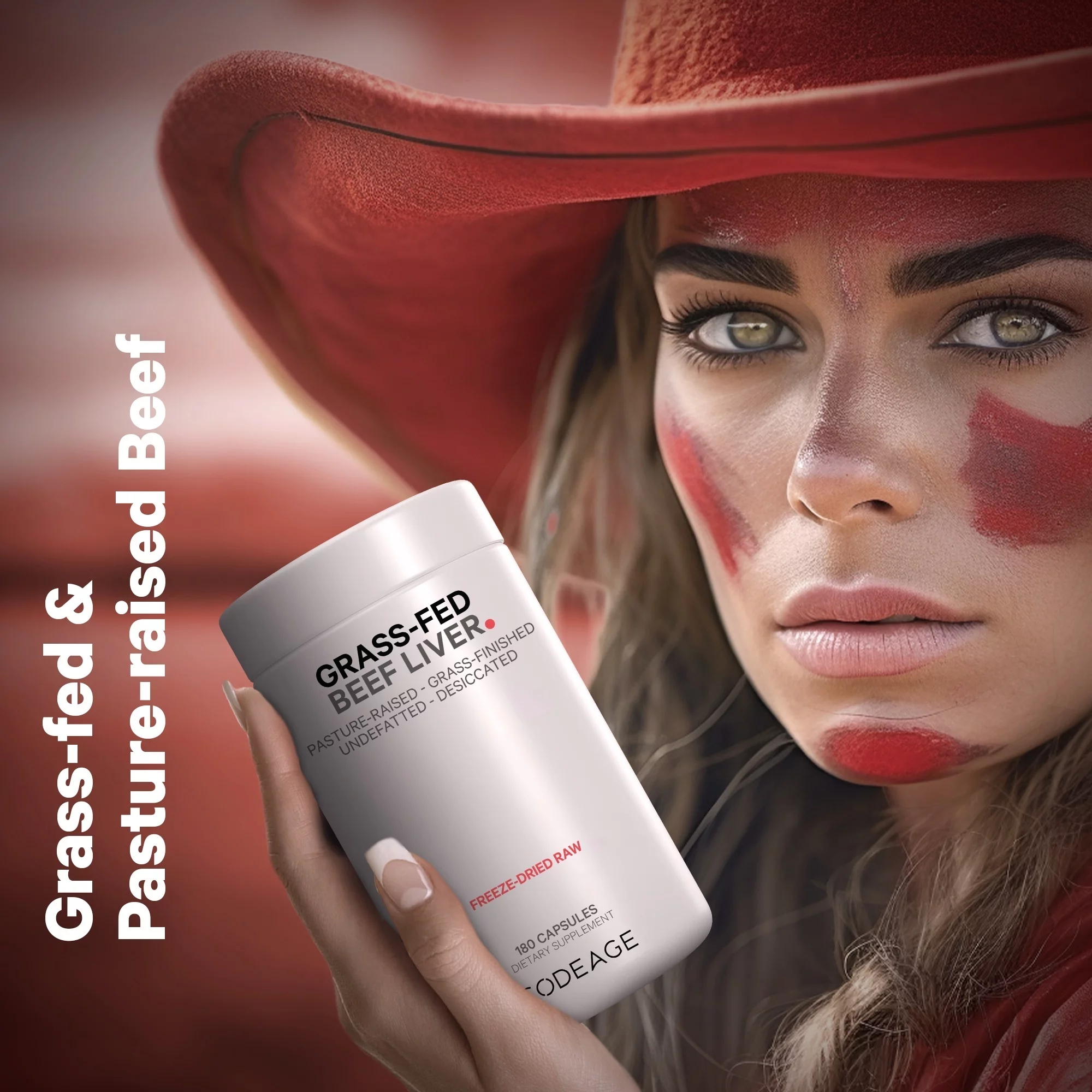 Codeage Grass-Fed Beef Liver, Grass-Finished, Pasture-Raised, Freeze-Dried Glandular Supplement, 180 ct