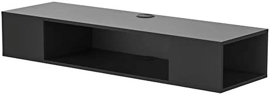 HBBOOMLIFE Floating TV Stand   Wall Mounted Entertainment Center Media Console Component Under TV TV Media Console  with   Black