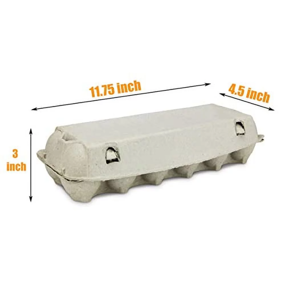 [18 Pack] Printed Pulp Egg Cartons - Empty Large Eggs Storage, Reusable Holder Tray and Bulk Box Containers, Hold 1 Dozen of Fresh Farm Chicken and Duck Eggs for Kitchen, Farmhouse, Grocery Supplies