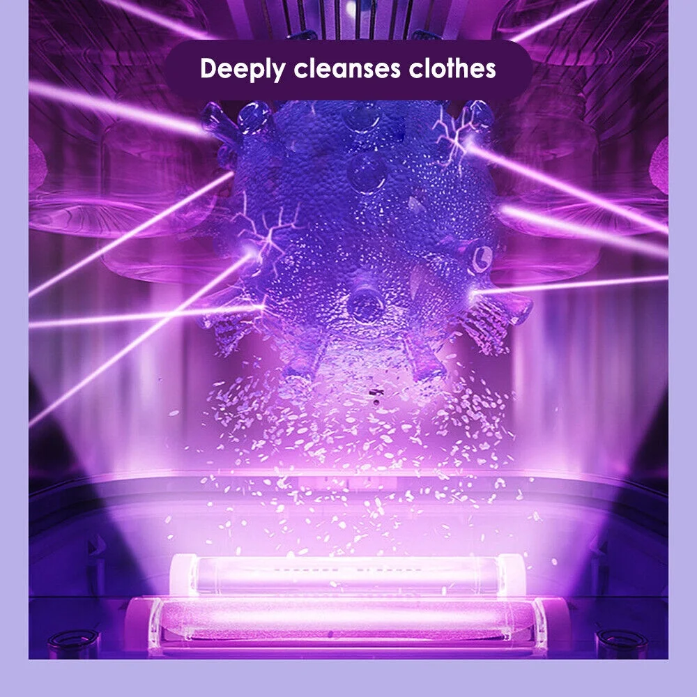 Mini Laundry Washer with Foldable Design - 8L Capacity, Sterilization, and Drying