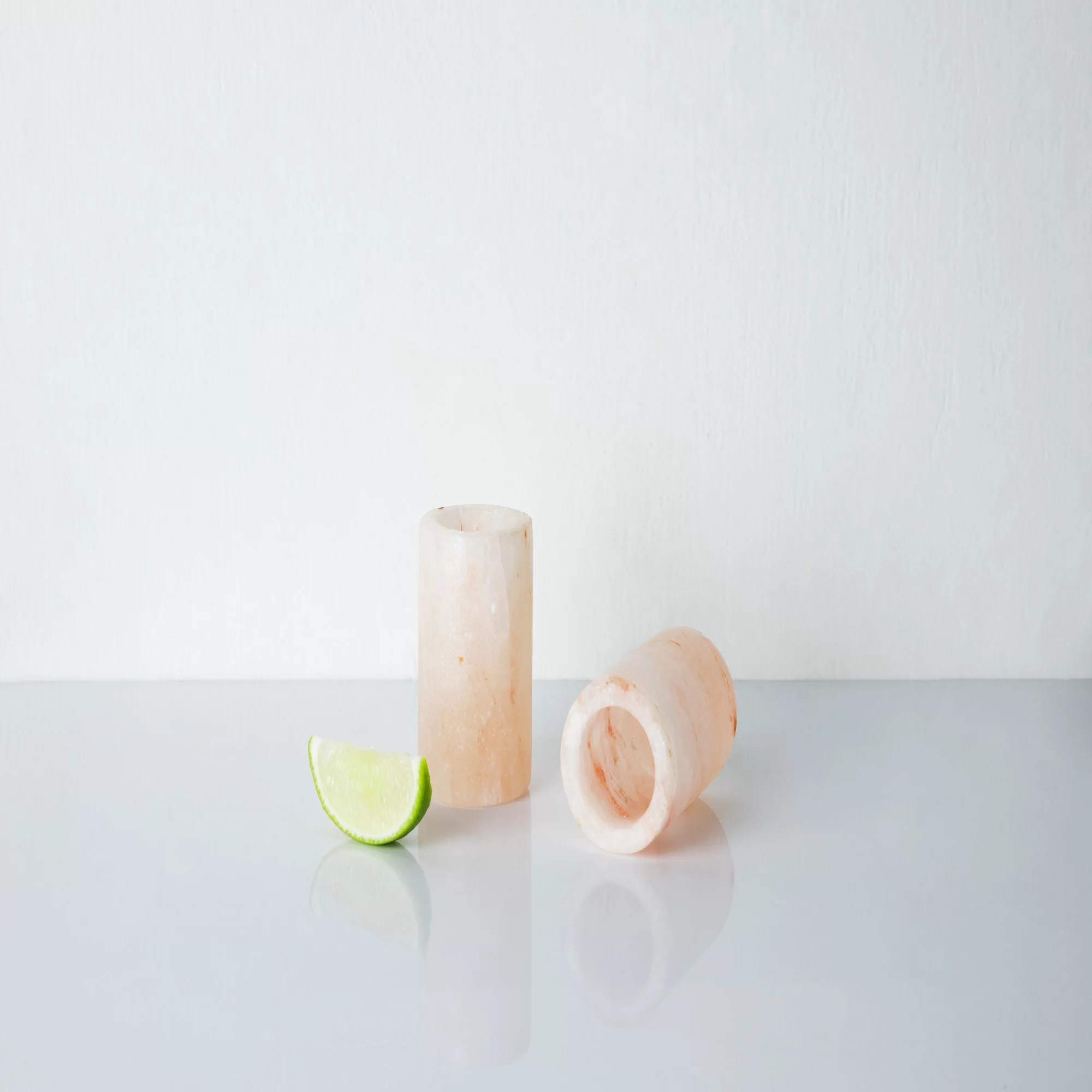 Viski Himalayan Salt Shot Glasses - Pink Salt Shooters Gift Set for Tequila