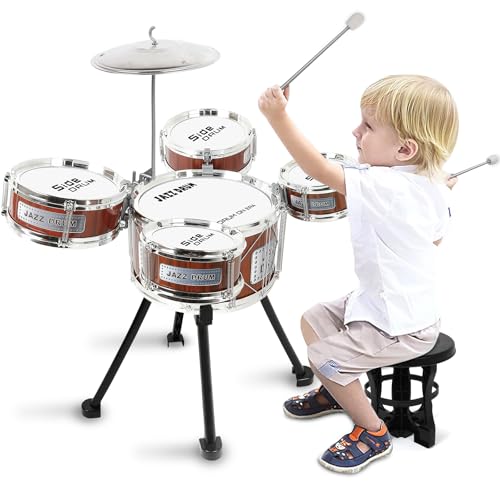 Drum Set for Toddlers 1-3, 8PCS Kids Drum Set Toys Ages 3-5 5-7 Educational Percussion Musical Instruments Drums Toys Playset for Beginner Boys Girls Birthday Xmas Gifts