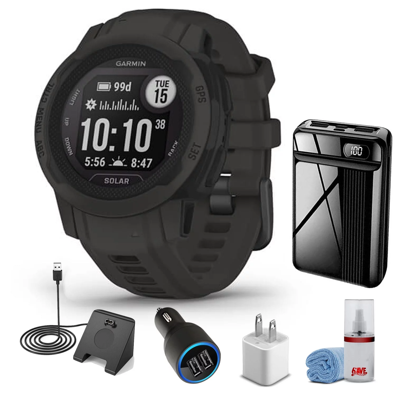 Instinct  2S Solar-Graphite With Pro Accessory Kit