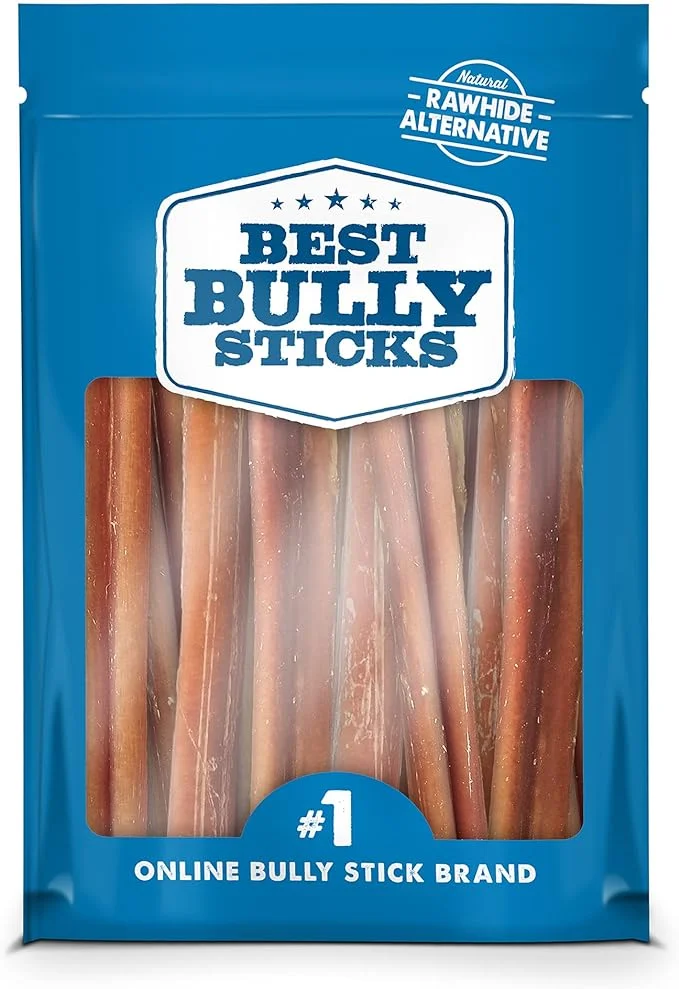 Best Bully Sticks 4 Inch All-Natural Bully Sticks for Dogs - 4” Fully Digestible, 100% Grass-Fed Beef, Grain and Rawhide Free | 8 oz