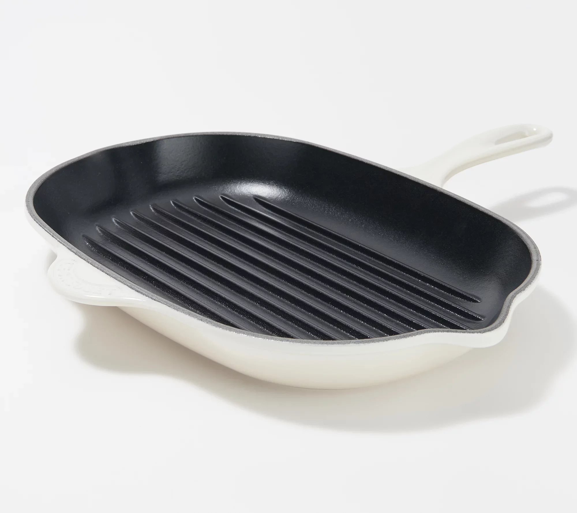 Le Creuset Cast Iron Oval Skillet Grill 32cm, Meringue