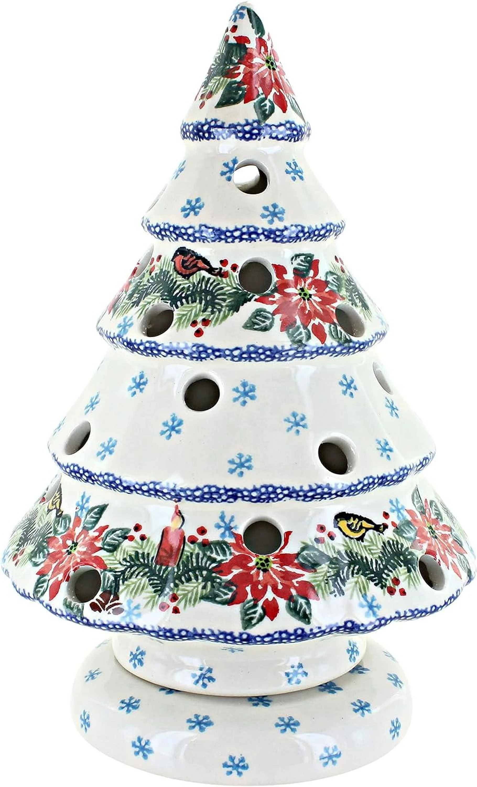 Polish  Red Wreath Christmas Tree Luminary