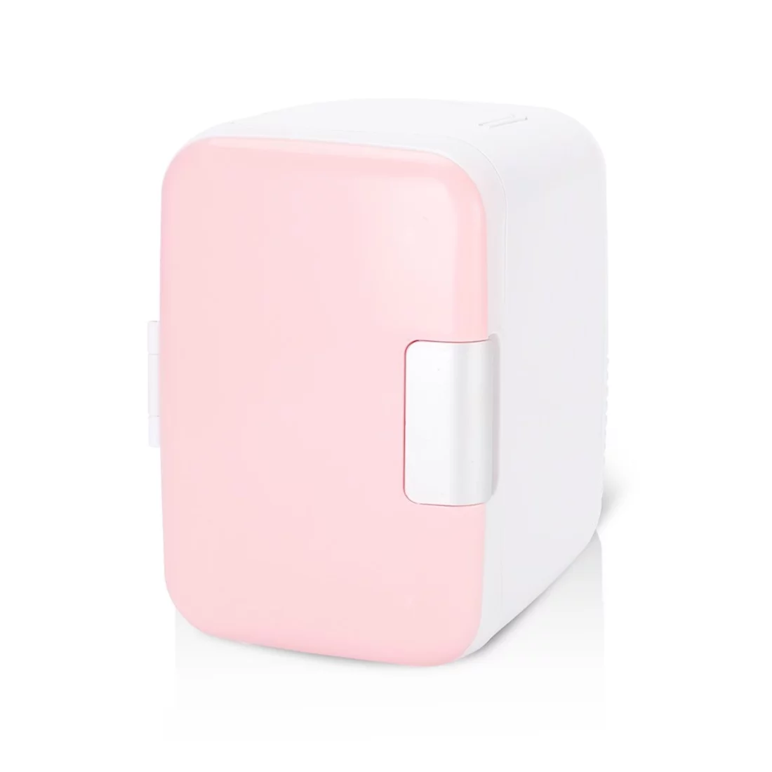 Mini Fridge for Bedroom - Car, Office Desk & Dorm Room - Portable 4L/6 Can Electric Plug In Cooler & Warmer for Food, Drinks, Skincare Beauty & Makeup - 12v AC/DC & Exclusive USB Option, Pink