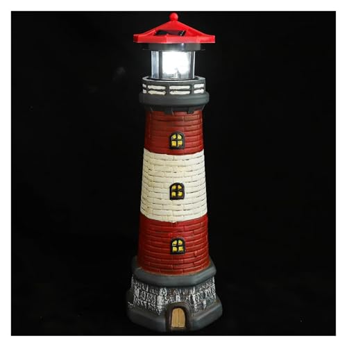 Solar Lighthouse Outdoor Led Solar Powered Lighthouse Light Garden Statue Decorative Landscape Lamp Outside Yard Lawn