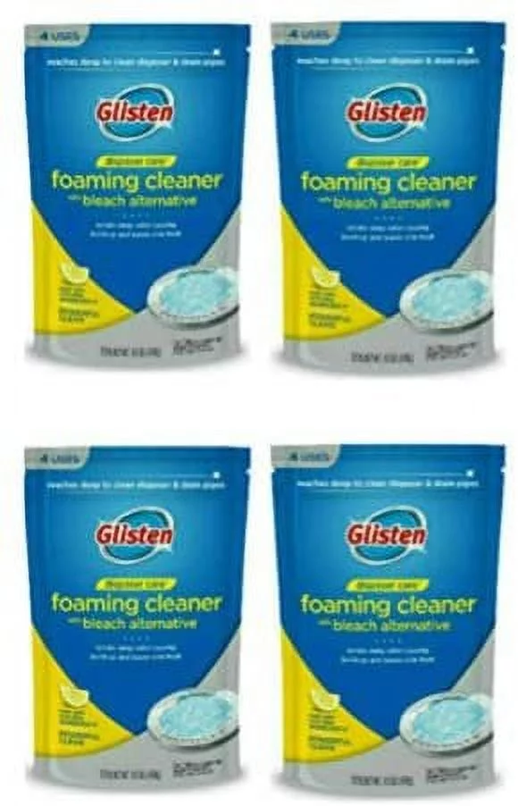 Glisten Garbage Disposer Care Foaming Cleaner, Lemon Scent, 4 Pack