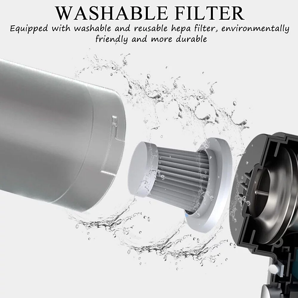 Xhy Cordless Car Vacuum Cleaner 130W Handheld Small Portable with 3 Attachments For Car, Household Cleaning