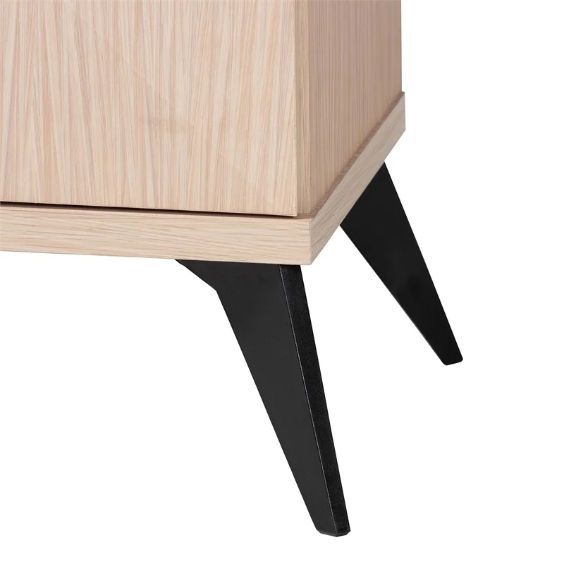 Baxton Studio Draper Two-Tone Light Brown and Black Wood Kitchen Cabinet