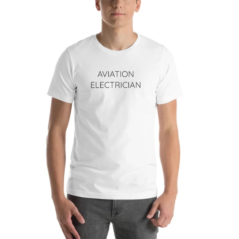 L Aviation Electrician T Shirt Short Sleeve Cotton T-Shirt By Undefined Gifts