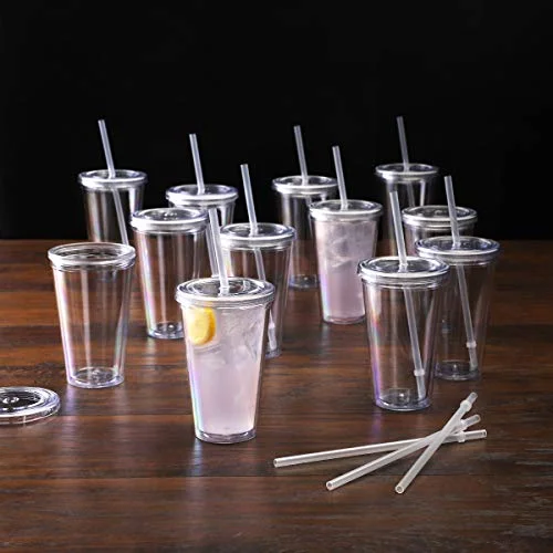 Cupture Classic 16 oz Double Wall Tumbler 12-Pack with Lid & Straw