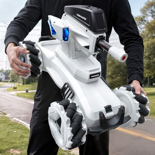 V997 RC Monster Truck with Mecanum Wheels, Large 4X4 Multiplayer Battle Car with Programming& All Terrain Conquer &120Mins Play Time,Unlimited Movement Shooting Car for Kids Age 14+ (Black)