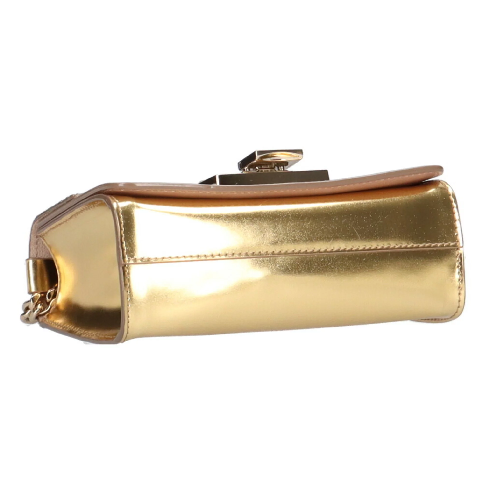 Pre-Owned Jimmy Choo JIMMY CHOO soft level shoulder bag leather gold ladies (Fair)