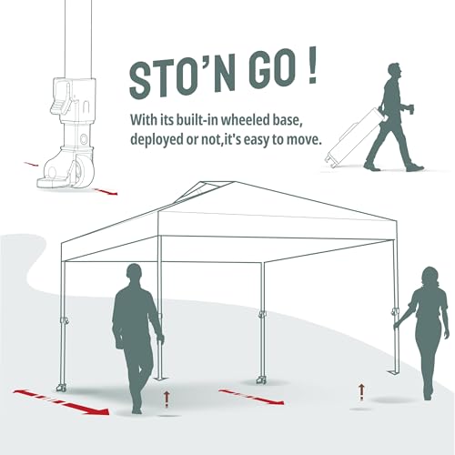 CROWN SHADES 10x10 Pop Up Canopy - Beach Tent with One Push Setup - Easy Outdoor Sun Shade for Events, Parties, Camping - Gazebo with STO-N-Go Cover Bag, Silver Coated Top, White