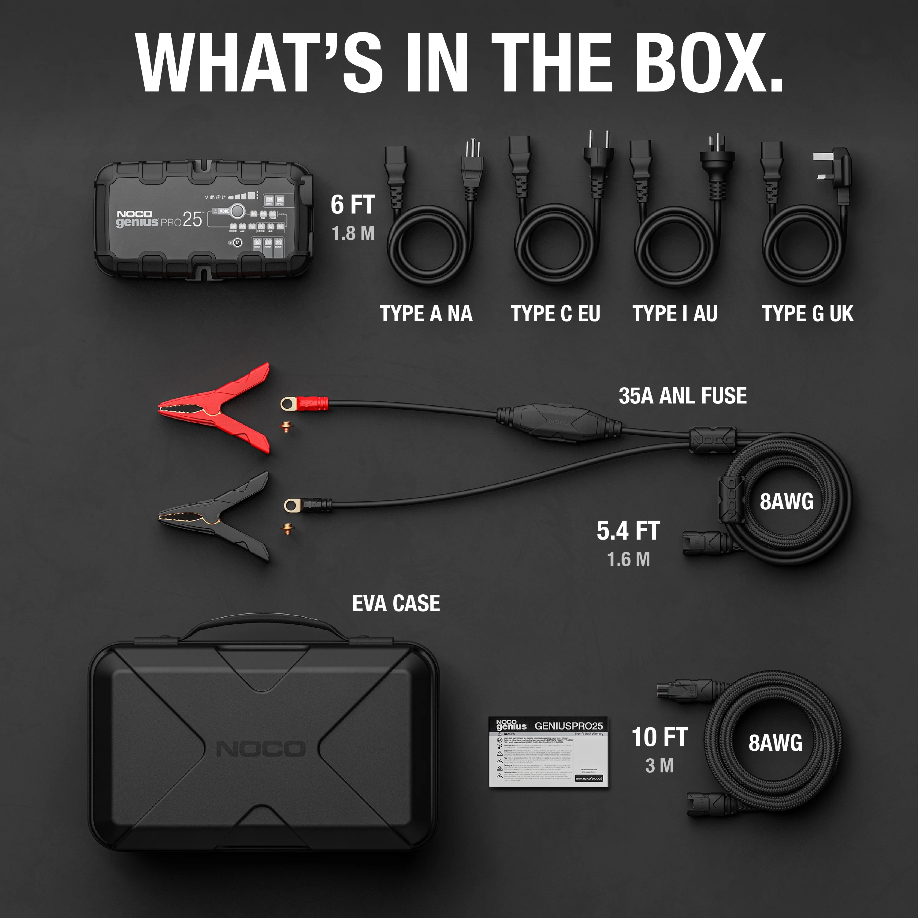 NOCO GENIUSPRO25 25A 6V/12V/24V Professional Smart Battery Charger and Maintainer